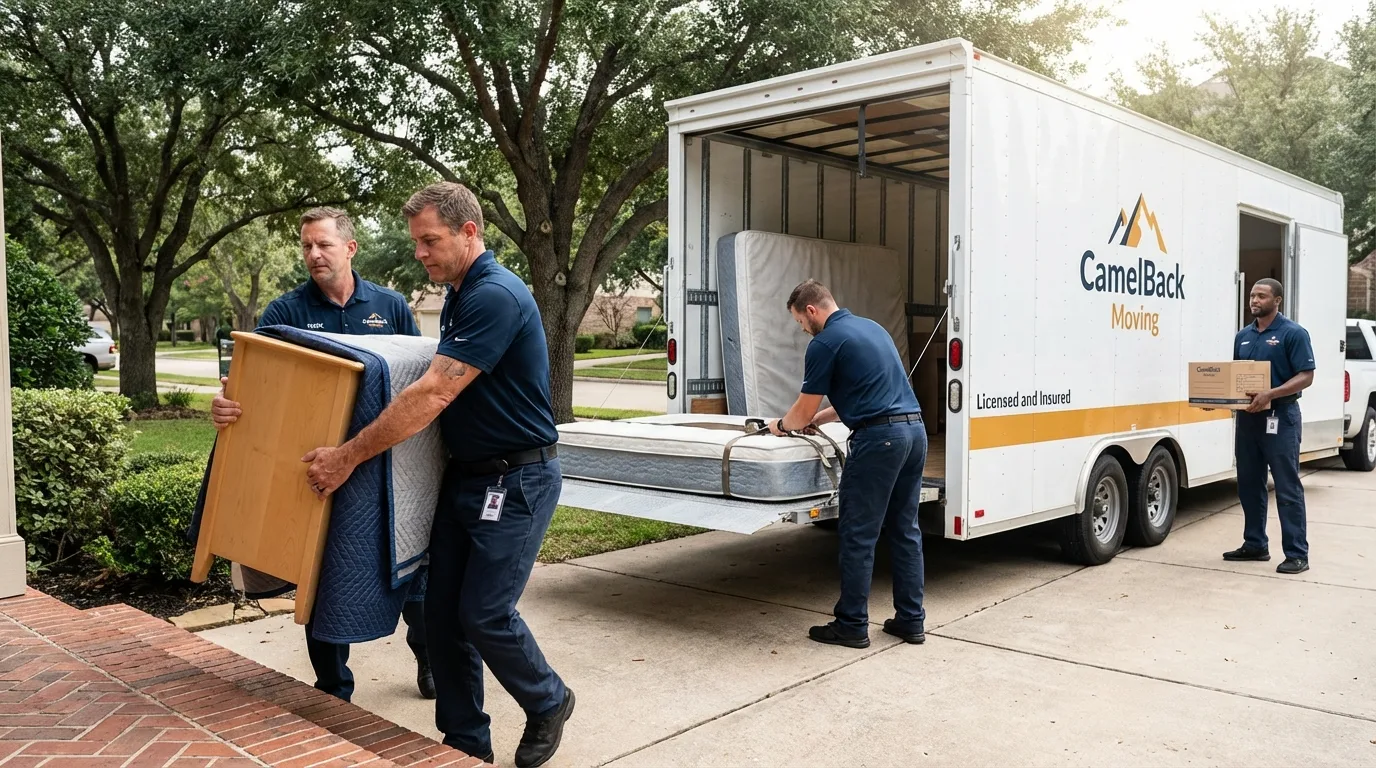Crew loading residential truck for cross-state move from Black Diamond, WA