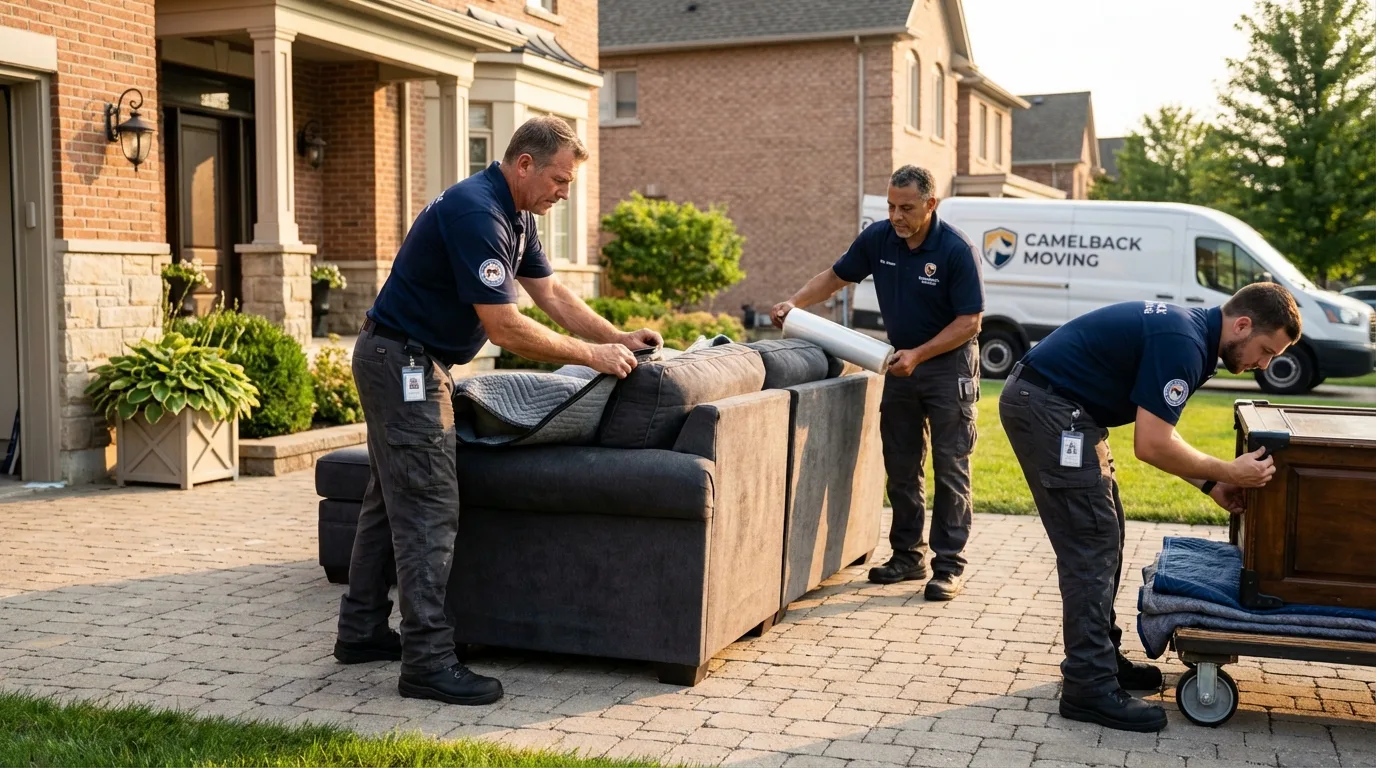 Large estate moving crew wrapping furniture in Black Diamond, WA