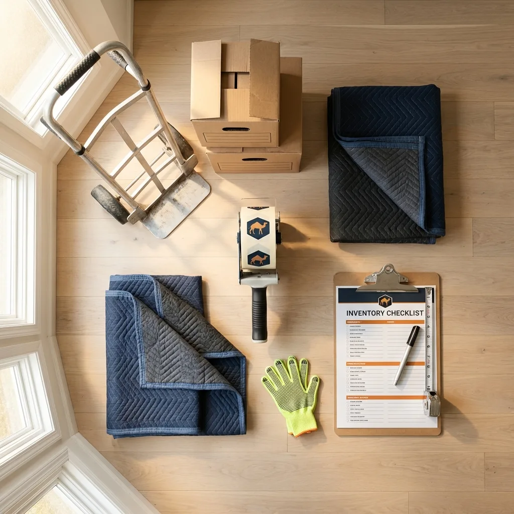 Professional moving supplies and packing materials layout for Black Diamond residential relocations